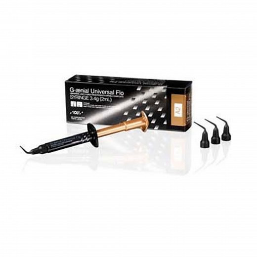 GC GAENIAL Universal Flo - Universal Light-Cured Flowable Composite - Shade A3.5 - 2ml Syringe with 20 Dispenser Tips