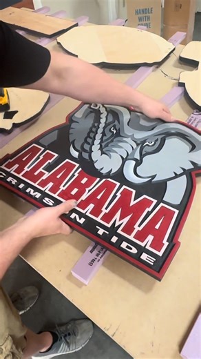 Cornbread Custom Signs on Instagram: "To Hang Your Wood Sign Cornbread Customs Style. Every Cornbread Custom Sign comes ready to install with a high-quality picture frame wire on the back no tools, no stress. We provide an Anchor and Screw, let gravity do the leveling for you! Hang it up and let the craftsmanship speak. #woodart #RollTideRoll #alabamafootball #rolltide #crimsontide"