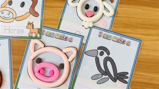 Farm Play Dough Mats Printable, Toddler Animal Activity, Preschool Montessori Worksheets, Kids Fine Motor Skills Farm Theme - Etsy