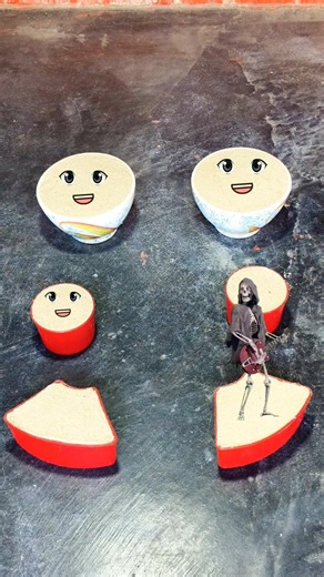 Who Wins? 😍Cute Sand Faces 💀🎸 Skeleton Guitarist | Super Satisfying Sand Cutting ✨ #Shorts