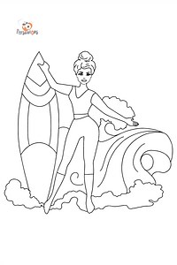 Barbie Surfer Doll coloring page ♥ Online!