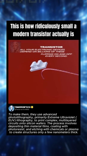 How Small Are Modern Transistors?(You Won't Believe)👀🤯#technology #science #shorts