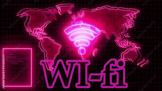 Wi-Fi wireless mobile connection and internet hotspot symbols over world map. technology world map with wi-fi icon.