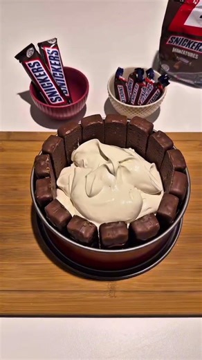 snickers cheesecake.. no bake, gooey, caramel flavored and delicious!
