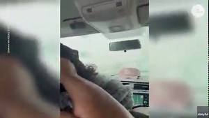 51K views · 31 reactions | Motorists stranded along a Canadian highway shield themselves as grapefruit-sized hair smashed through their car windows. | USA TODAY Video | Facebook