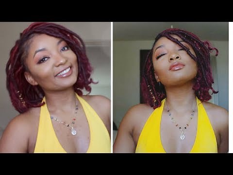 HOW TO DO: SHORT BURGUNDY FAUX LOCS! Quick and Simple