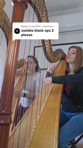 zombies theme on harp ❌️ zombies theme on TWO harps ✅️ #harp #harpduets #blackops2 #zombies #CoD #callofduty #fyp | Kristan Toczko