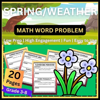Spring Math Review Bundle | Grades 3–8 | Word Problems & Answer Keys