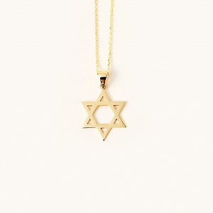 14K Solid Gold Star of David Necklace: Dainty Jewish Jewelry - Etsy