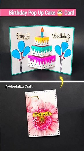 Easy DIY Pop Up Birthday Cake Card Idea | Birthday Pop Up Card #shorts #diy #craft #handmade
