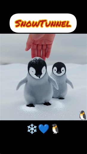 “Cutest Baby Penguins Ever! 🐧❄️ Heart-Melting Snow Tunnel Moment”#penguin