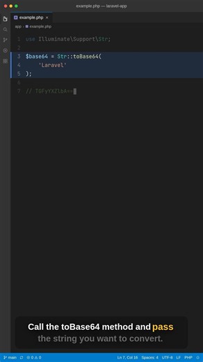 Encode Strings to Base64 in Laravel