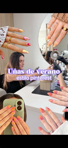 Uñas de verano estilo pinterest 🫶☀️ Manicure by @LUDOVICA Agenda hoy desde Buki App 💜 #manicure #uñas #lima #nails #diseñodeuñas