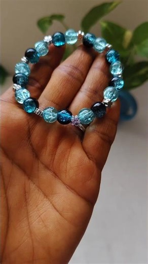 "Elegant Blue Beaded Bracelet Tutorial | DIY Jewelry"#shorts