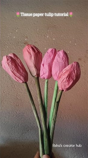 ✨Tissue paper tulip tutorial✨#diy #craft #diycrafts #shortsfeed #rishascreatorhub #shorts #viral