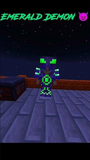 Emerald Demon Armor Trim Minecraft (green glow combination)