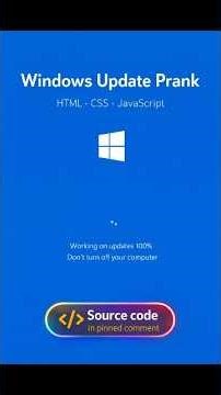 Windows Update Prank - Built with HTML, CSS & JavaScript | @devsQUE #coding #shorts