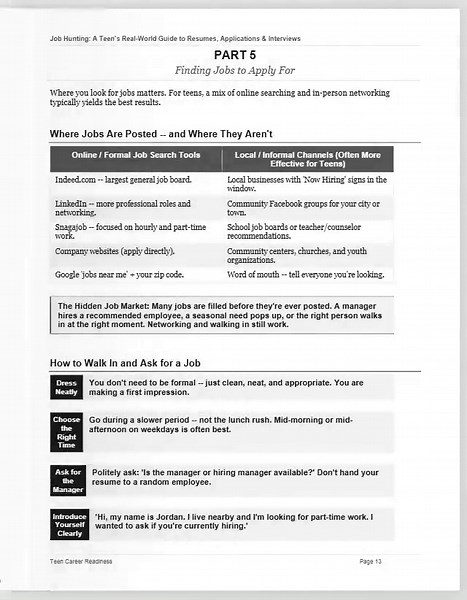 Job Hunting for Teens | Resume Builder & Interview Prep | High School Career Readiness