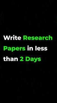 How To Write Research Papers In 2 Days!