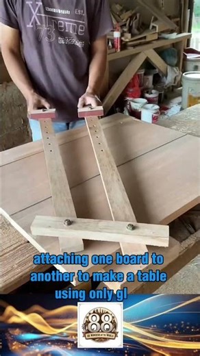 attaching one board to another to make a table using only glue #shorts