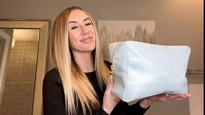 Embla Small Makeup Bag for Purse, Mini Waterproof Nylon Cosmetic Pouch, Durable and Lightweight Travel Toiletry Bag with Smooth Zipper, Lavender