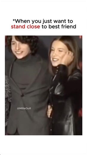 When you just want to stand close to your best friend #noahschnapp #milliebobbybrown