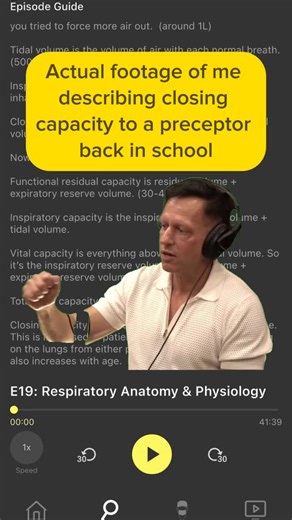 Core Anesthesia | Don’t let this be you. Check out episodes 19, 35, 66, 136 for our respiratory content. Closing capacity (CC) refers to the lung volume at... | Instagram