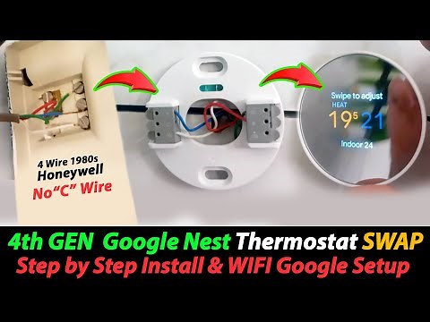 4th Gen Nest Thermostat *No C Wire* Install in 4-Wire 1980s House | Step-by-Step Install & Setup