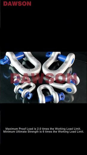 DAWSON Hot Dip Galvanized US Type DG210 Chain Shackle with Screw Pin, S6 Screw Pin Dee Shackles
