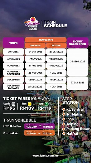 Pengalaman Naik Tren dari KL ke Hat Yai, Thailand