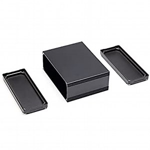 IP68 Junction Protect Box Watertight PCB Slot Electronic Case Die-Casting Cover Aluminum Weatherproof Enclosure 7.87" x 2.95" x 8.66" (Black)