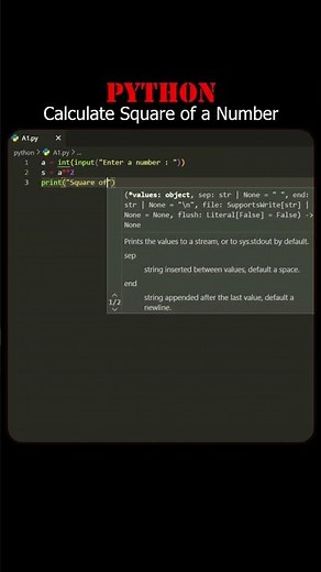 How to Calculate Square of a Number in Python Language | #shorts #python #program
