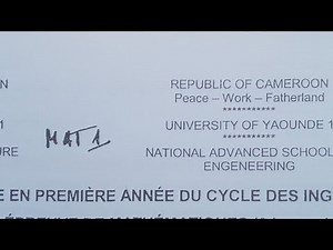 ÉPREUVE COMPLÈTE:concours d'entrée à polytechnique Yaoundé.Sujet1. BAC C,D,E, GCE A level en 2022