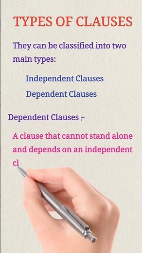 Dependent Clauses | Types of clauses | Grammar vocabulary #trending #english #englishlanguage