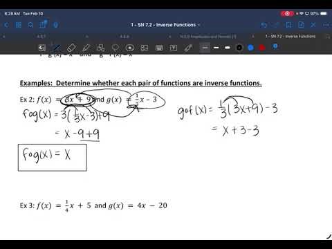Lesson 7.2 Inverse Functions