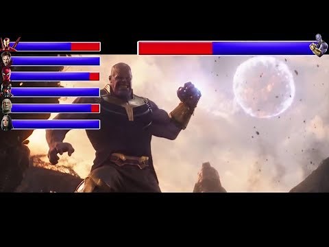 INFINITY WAR Titan Battle.....with healthbars | Iron Man, Mantis, Dr Strange vs Thanos [HD]