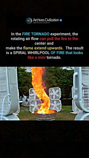 when flames transform into a spiral vortex that looks like a miniature tornado