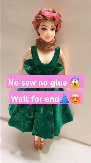 Barbie Doll DIY Dress No Sew No Glue😱 |Quick & Easy Doll Clothing#shorts #shortsvideo #trending #diy