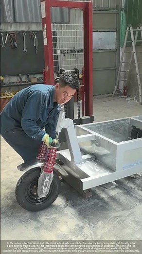 Front Wheel Assembly Installed on E-Trike