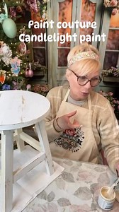Wooden stool makeover using @paint Couture and Redesign with Prima. yesterdaystomorrows.shop #shabbychic #decoupage #shabbychicstyle | Yesterday's Tomorrows