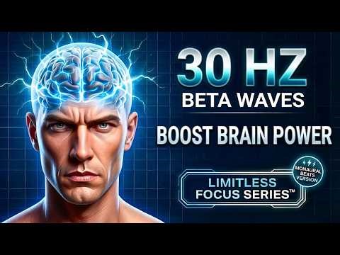 30 Hz Beta Waves Monaural Beats | Boost Brain Power | Limitless Focus Series™