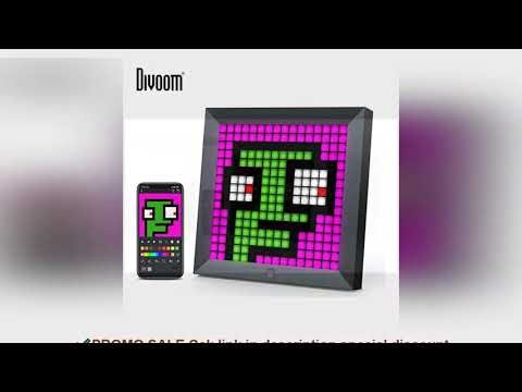 Divoom Pixoo Digital Photo Frame Alarm Clock with Pixel Art Programmable LED Display, Neon Light Sig