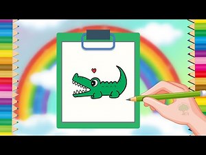 Alligator Drawing 🐊 | How to Draw an Alligator Step by Step | Easy Animal Drawing for Kids