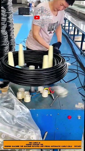 Automatic Industrial Cable Coiling Process Using Rotary Winding Machines | Cable Manufacturing Tools