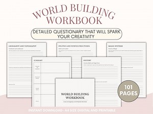 World Building Workbook: Fantasy Writing Guide, Magic System, Fantasy Story Universe - Etsy