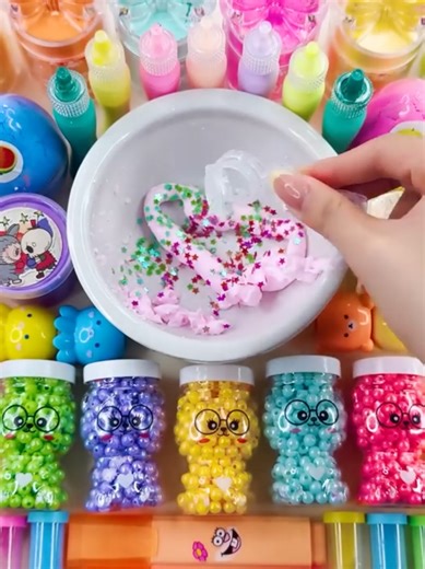 #Satisfying #Video DIY How To Make Glossy Pink Slime Mixing Random #Makeup Cosmetics #ASMR #Slime Relax