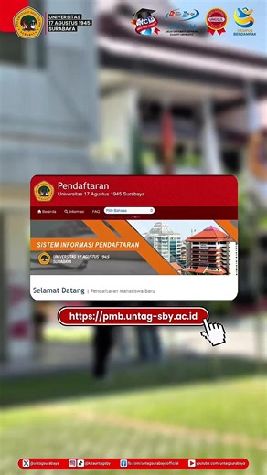 Halo, Sahabat Merah Putih! Setiap perjalanan besar selalu dimulai dari satu keputusan kecil✨ Pendaftaran mahasiswa baru gelombang 1 Untag Surabaya tinggal 2 hari lagi hingga 30 April 2026. Saatnya ambil langkahmu dari sekarang dan dapatkan potongan DPP 30%🙌 Informasi selengkapnya bisa kamu akses melalui website pmb.untag-sby.ac.id atau datang langsung ke kantor PMB di Gedung R. Ing. Soekonjono lantai 1. Kami tunggu kehadiranmu di Kampus Merah Putih🇮🇩 #UntagSurabaya #DiktisaintekBerdampak #Kit