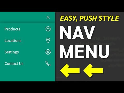 How to Create a Push Navigation Menu - HTML, CSS Web Design Tutorial