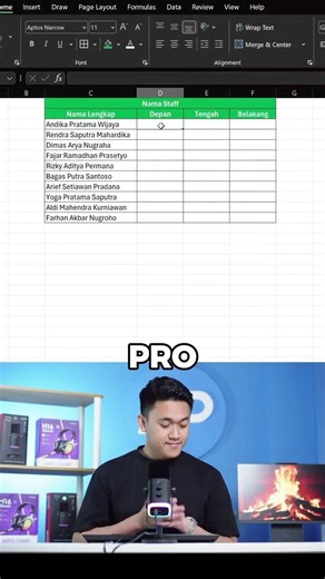 Tutorial Pisahkan nama di Excel #exceltips #spreadsheet