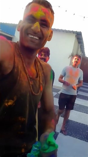 Happy holi #holi #bjp #shortsfeed #tateeresong #badshahsong #vlog #dog